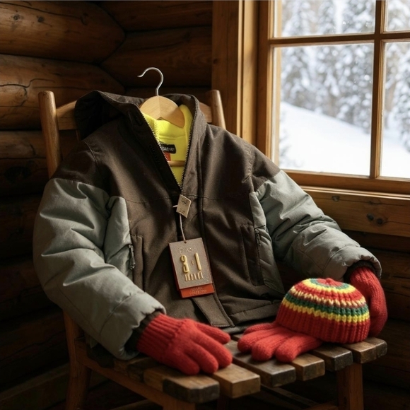 Children’s Place 2-Piece Puffer Jacket Set in Grey & Black – Winter Keeper 4 - Picture 9 of 9